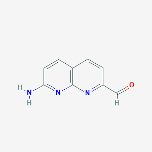 molecular formula C9H7N3O B11916171 7-Amino-1,8-naphthyridine-2-carbaldehyde 