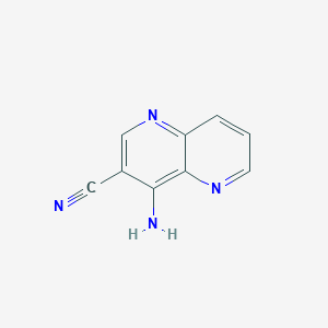 molecular formula C9H6N4 B11916241 4-Amino-1,5-naphthyridine-3-carbonitrile 