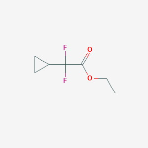 molecular formula C7H10F2O2 B11916536 Ethyl 2-cyclopropyl-2,2-difluoroacetate 
