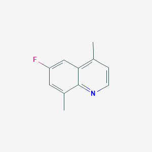 molecular formula C11H10FN B11916543 6-Fluoro-4,8-dimethylquinoline 