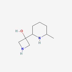 molecular formula C9H18N2O B11916565 3-(6-Methylpiperidin-2-yl)azetidin-3-ol 