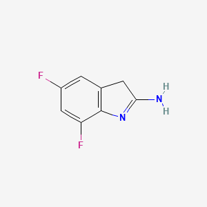 molecular formula C8H6F2N2 B11916571 5,7-Difluoro-3H-indol-2-amine 