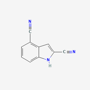 molecular formula C10H5N3 B11916629 1H-Indole-2,4-dicarbonitrile 