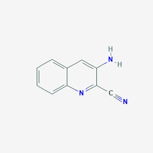 molecular formula C10H7N3 B11916667 3-Aminoquinoline-2-carbonitrile 