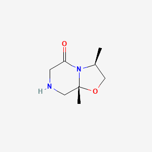 molecular formula C8H14N2O2 B11916691 rel-(3S,8aR)-3,8a-Dimethylhexahydro-5H-oxazolo[3,2-a]pyrazin-5-one 