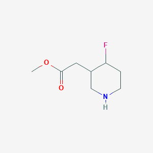 molecular formula C8H14FNO2 B11916834 Methyl 2-(4-fluoropiperidin-3-yl)acetate 