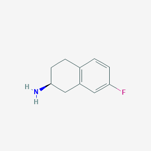 molecular formula C10H12FN B11917209 (S)-7-fluoro-1,2,3,4-tetrahydronaphthalen-2-amine 