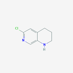 molecular formula C8H9ClN2 B11917222 6-Chloro-1,2,3,4-tetrahydro-1,7-naphthyridine 