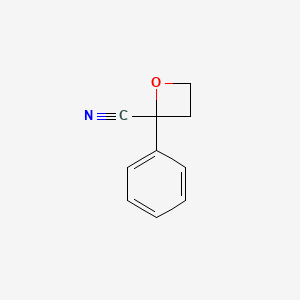 molecular formula C10H9NO B11917649 2-Phenyloxetane-2-carbonitrile CAS No. 38586-15-1