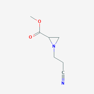 molecular formula C7H10N2O2 B11917872 Methyl 1-(2-cyanoethyl)aziridine-2-carboxylate 
