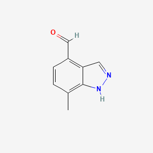 molecular formula C9H8N2O B11917974 7-Methyl-1H-indazole-4-carbaldehyde 