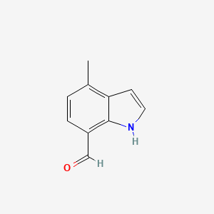 molecular formula C10H9NO B11917994 4-Methyl-1H-indole-7-carbaldehyde 