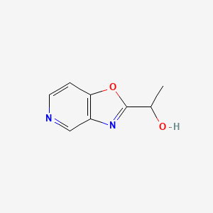 molecular formula C8H8N2O2 B11918098 1-(Oxazolo[4,5-c]pyridin-2-yl)ethanol 
