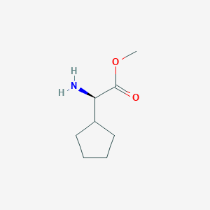 molecular formula C8H15NO2 B11918136 (R)-Methyl 2-amino-2-cyclopentylacetate 