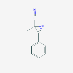 molecular formula C10H8N2 B11918207 2-Methyl-3-phenyl-2H-azirine-2-carbonitrile CAS No. 62072-09-7
