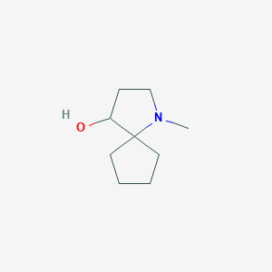 molecular formula C9H17NO B11918209 1-Methyl-1-azaspiro[4.4]nonan-4-ol 