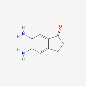 molecular formula C9H10N2O B11918259 5,6-Diamino-2,3-dihydro-1H-inden-1-one 