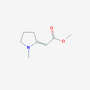 molecular formula C8H13NO2 B11918316 Methyl 2-(1-methylpyrrolidin-2-ylidene)acetate 
