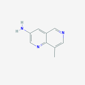 molecular formula C9H9N3 B11918331 8-Methyl-1,6-naphthyridin-3-amine 