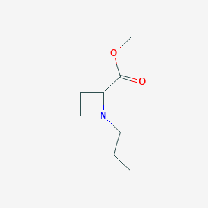 molecular formula C8H15NO2 B11918356 Methyl 1-propylazetidine-2-carboxylate 