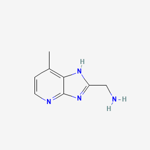 molecular formula C8H10N4 B11918638 (7-Methyl-3H-imidazo[4,5-b]pyridin-2-yl)methanamine 