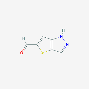 molecular formula C6H4N2OS B11918962 1H-Thieno[3,2-c]pyrazole-5-carbaldehyde 