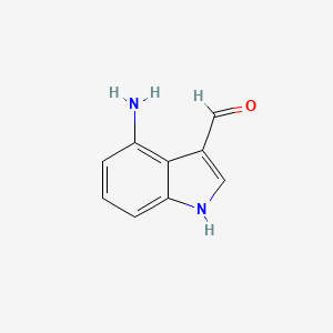 molecular formula C9H8N2O B11919316 4-amino-1H-indole-3-carbaldehyde 
