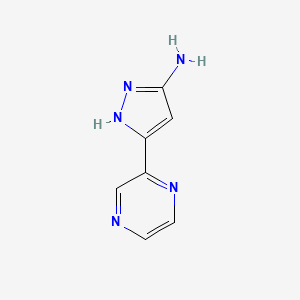 molecular formula C7H7N5 B11919373 3-(Pyrazin-2-yl)-1H-pyrazol-5-amine 