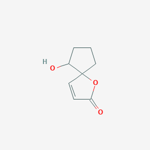 molecular formula C8H10O3 B11919380 6-Hydroxy-1-oxaspiro[4.4]non-3-en-2-one 