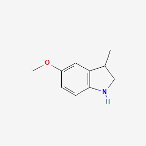 molecular formula C10H13NO B11919435 5-Methoxy-3-methylindoline 