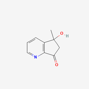 molecular formula C9H9NO2 B11919475 5-Hydroxy-5-methyl-5,6-dihydro-7H-cyclopenta[b]pyridin-7-one 