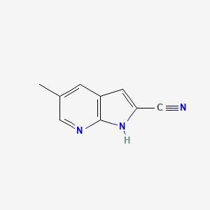 molecular formula C9H7N3 B11919534 5-Methyl-1H-pyrrolo[2,3-b]pyridine-2-carbonitrile 
