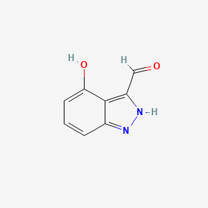 molecular formula C8H6N2O2 B11919631 4-Hydroxy-1H-indazole-3-carbaldehyde 