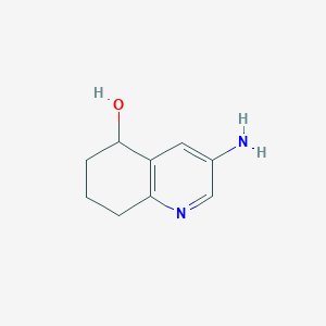 molecular formula C9H12N2O B11919692 3-Amino-5,6,7,8-tetrahydroquinolin-5-ol 