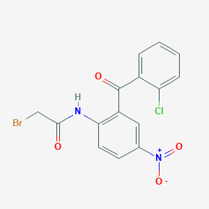 molecular formula C15H10BrClN2O4 B119197 2-溴-N-[2-(2-氯苯甲酰)-4-硝基苯基]乙酰胺 CAS No. 52130-87-7