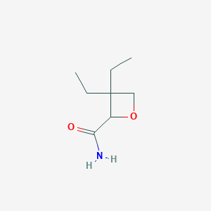 molecular formula C8H15NO2 B11919775 3,3-Diethyloxetane-2-carboxamide 