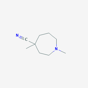 molecular formula C9H16N2 B11919899 1,4-Dimethylazepane-4-carbonitrile 