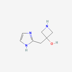 molecular formula C7H11N3O B11919907 3-((1H-Imidazol-2-yl)methyl)azetidin-3-ol 