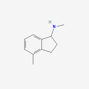 molecular formula C11H15N B11919916 N,4-dimethyl-2,3-dihydro-1H-inden-1-amine 