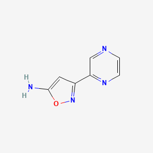 molecular formula C7H6N4O B11919926 3-(Pyrazin-2-yl)isoxazol-5-amine 