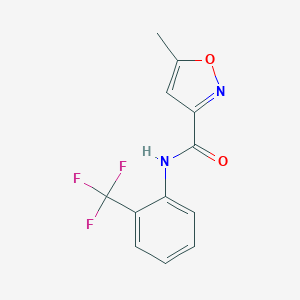 molecular formula C12H11F3N2O2 B119202 5-methyl-N-[2-(trifluoromethyl)phenyl]-1,2-oxazole-3-carboxamide CAS No. 145440-85-3