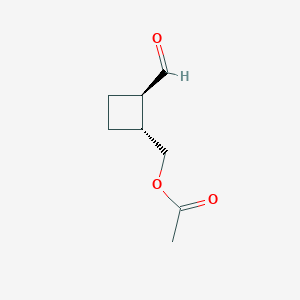 molecular formula C8H12O3 B11920545 ((1R,2R)-2-formylcyclobutyl)methyl acetate 