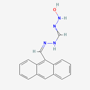 molecular formula C16H14N4O B1192065 N-[(Z)-anthracen-9-ylmethylideneamino]-N'-(hydroxyamino)methanimidamide 