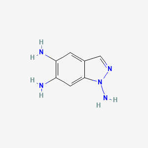 molecular formula C7H9N5 B11920670 1H-Indazole-1,5,6-triamine CAS No. 877471-83-5