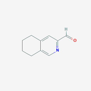 molecular formula C10H11NO B11920750 5,6,7,8-Tetrahydroisoquinoline-3-carbaldehyde 