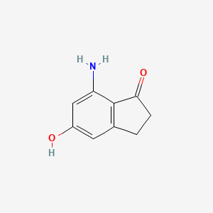 molecular formula C9H9NO2 B11920773 7-Amino-5-hydroxy-2,3-dihydroinden-1-one 