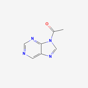 molecular formula C7H6N4O B11921143 1-(9H-purin-9-yl)ethanone 