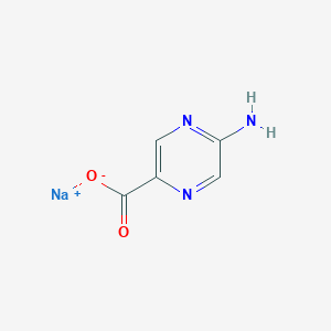 molecular formula C5H4N3NaO2 B11921170 Sodium 5-aminopyrazine-2-carboxylate 