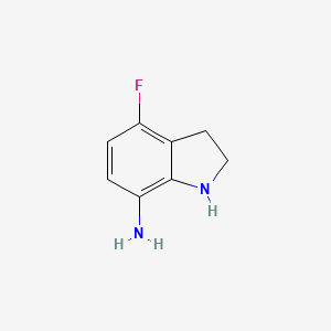 molecular formula C8H9FN2 B11921183 4-fluoro-2,3-dihydro-1H-indol-7-amine 