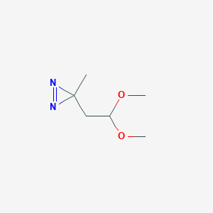 molecular formula C6H12N2O2 B11921198 3-(2,2-Dimethoxyethyl)-3-methyl-3H-diazirine 